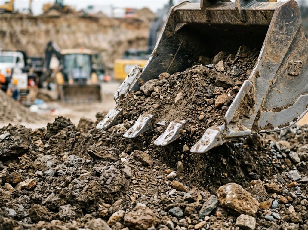 Maquinaria de excavación trabajando en Ourense
